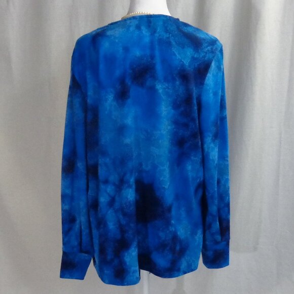 Colleen Lopez Size Medium Blue Tie-Dyed Knotted Cardigan - Picture 3 of 11